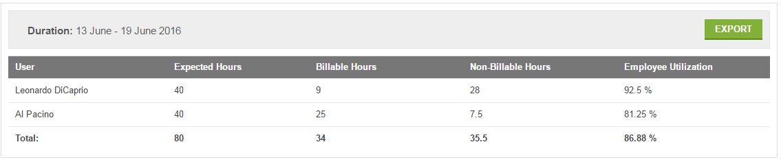 Employee Utilization Reports