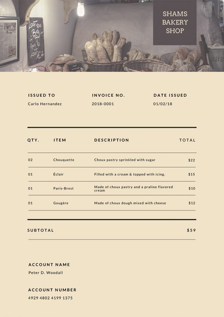 brown simple invoice templates