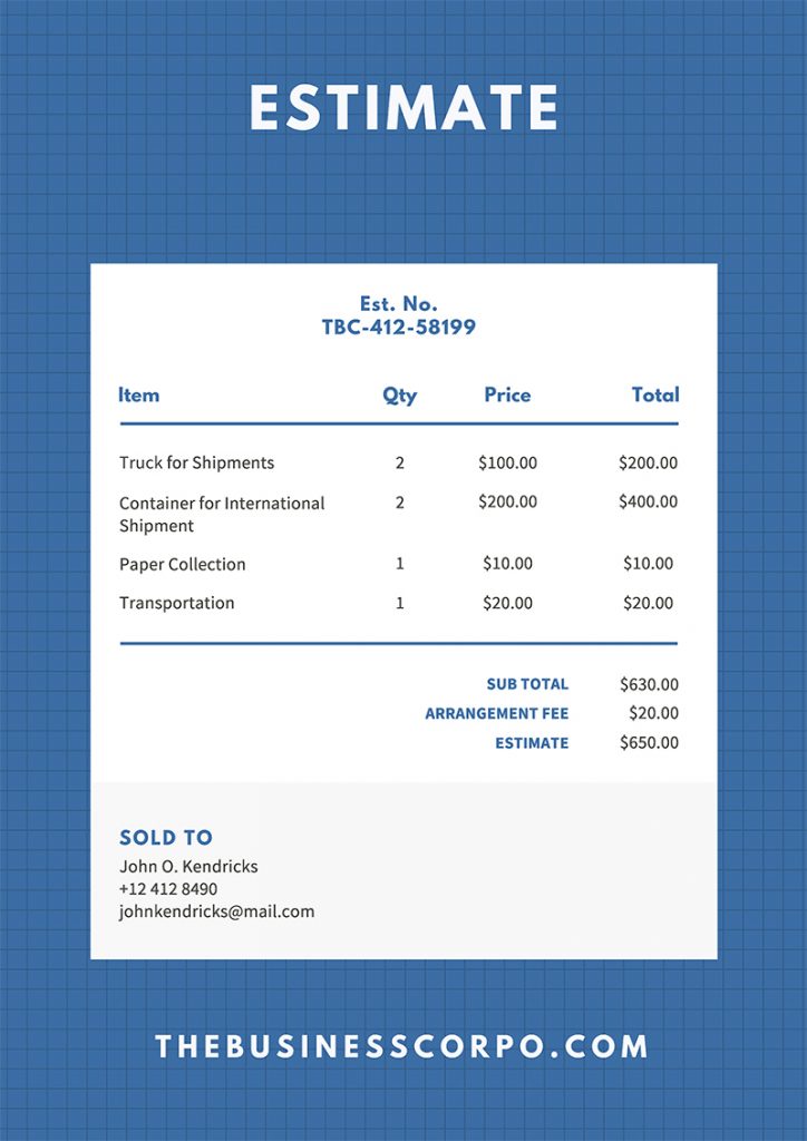 15 Simple Estimate Template Designs