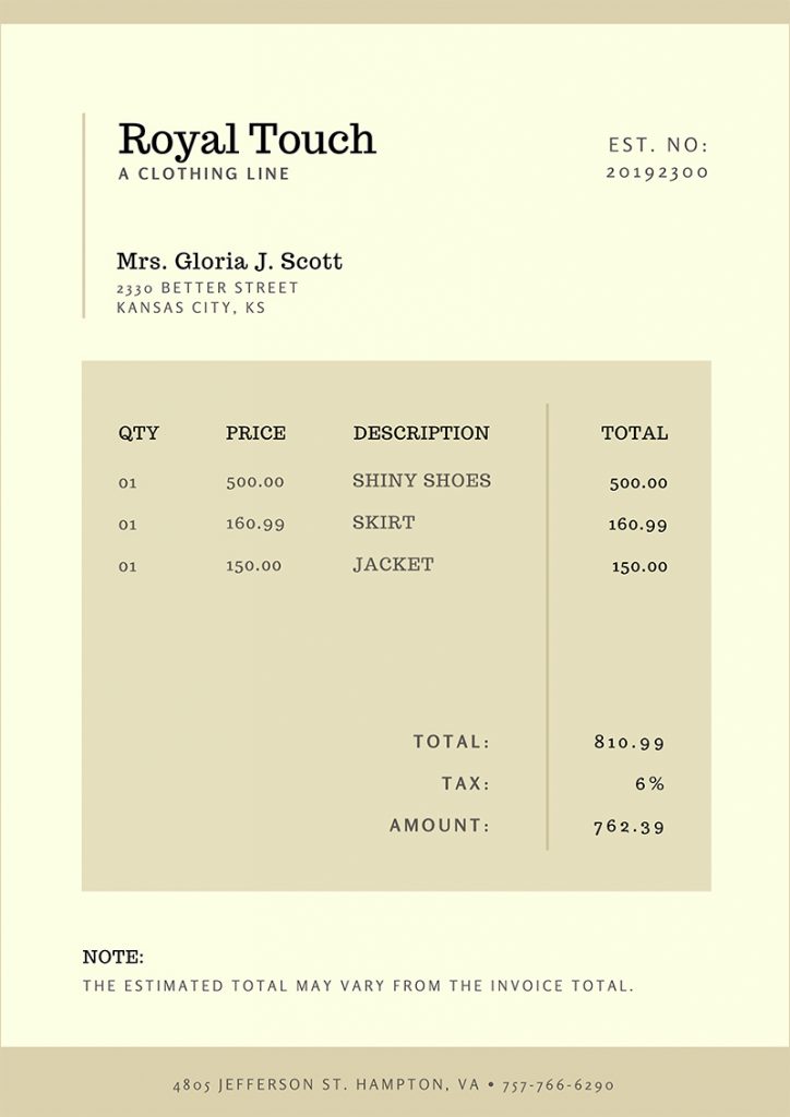 15 Simple Estimate Template Designs