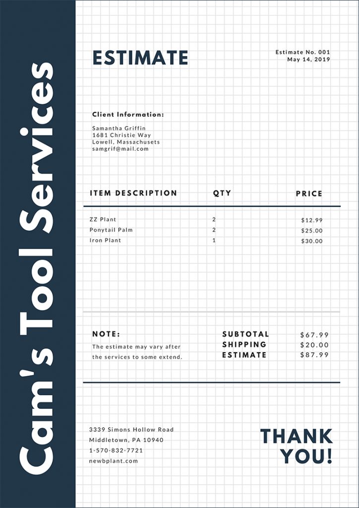 15 Simple Estimate Template Designs