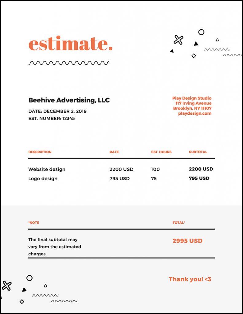 15 Simple Estimate Template Designs